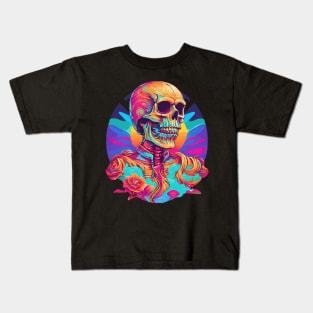 Colorful preppy skeleton style Kids T-Shirt